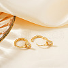 Elegant U-shaped Brass Clear Cubic Zirconia Hoop Earrings VN7337-1-2