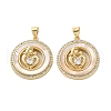 Brass Micro Pave Cubic Zirconia Pendants KK-U070-04A-G-1