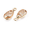 Brass Micro Pave Clear Cubic Zirconia Charms KK-S359-101-RS-3