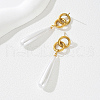 Vintage Long Teardrop Stainless Steel Imitation Pearl Stud Earrings BM9992-5