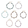 Natural Mixed Gemstone Chip & Glass Beaded Anklets AJEW-AN00682-2