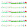 78Pcs 14 Styles Glass Pendants PALLOY-CA00003-1