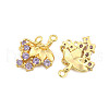 Brass Pave Purple Cubic Zirconia Chandelier Component Links KK-H071-01G-2