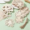 3 Sets 3 Styles Saint Patrick's Day Theme Wood Big Pendant Decorations HJEW-CJ0001-05-5