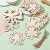 3 Sets 3 Styles Saint Patrick's Day Theme Wood Big Pendant Decorations HJEW-CJ0001-05-5