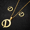 201 Stainless Steel Pendant Necklaces & Stud Earrings Sets WG00841-52-1