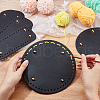   5Pcs 5 Style Flat Round PU Leather Knitting Crochet Bags Nail Bottom Shaper Pad DIY-PH0009-52-3