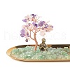 Natural Amethyst Money & Rose Quartz Tree Buddha Sculpture Set Incense Burner & Natural Green Aventurine on Trays for Wealth DJEW-G027-19RG-08-2