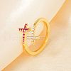 Brass Micro Pave Cubic Zirconia Cuff Rings YE0642-1-1