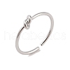 Non-Tarnish Simple Knotted 304 Stainless Steel Open Cuff Ring for Women Men RJEW-Z038-06P-1