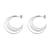 Multilayer C-Shaped 304 Stainless Steel Stud Earrings EJEW-Z098-28P-4