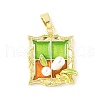 Brass Enamel Pendants KK-Z101-09G-B01-1