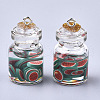 Glass Bottle Pendants X-GLAA-T001-04F-2
