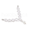 ABS Plastic Imitation Pearl & Brass Round Beaded V Big Pendants PALLOY-JF03975-3
