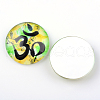 Yoga Theme Glass Cabochons X-GGLA-L011-25mm-18-2