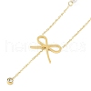 Ion Plating(IP) 304 Stainless Steel Crystal Rhinestone Bowknot Pendant Necklaces for Women NJEW-K276-24G-1