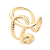 304 Stainless Steel Hollow Knot Open Cuff Rings RJEW-D002-43G-3