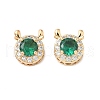 Brass Micro Pave Cubic Zirconia Beads KK-G531-01G-01-1