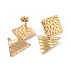 304 Stainless Steel Triangle with Rhombus Dangle Stud Earrings for Women EJEW-G328-16-3