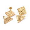 304 Stainless Steel Triangle with Rhombus Dangle Stud Earrings for Women EJEW-G328-16-3