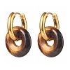 Handmade Natural & Synthetic Gemstone Dangle Hoop Earrings EJEW-JE04577-2