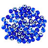 DICOSMETIC 98Pcs Evil Eye Handmade Lampwork Round Bead Strands LAMP-DC0001-20-1