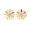 304 Stainless Steel Clear Cubic Zirconia ABS pearl Stud Earrings EJEW-S226-09G-2