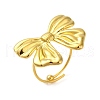 Ion Plating(IP) 304 Stainless Steel Bowknot Open Cuff Ring for Women RJEW-C083-06G-1