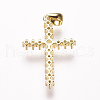 Brass Micro Pave Cubic Zirconia Pendants ZIRC-E108-10G-NR-3