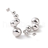 Brass Round Beaded Twist Stud Earrings for Women EJEW-G332-05P-2