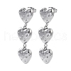 304 Stainless Steel Heart Stud Earrings EJEW-Z068-03P-1