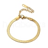 Ion Plating(IP) 304 Stainless Steel Herringbone Chain Bracelet for Men Women BJEW-E058-01C-G-1