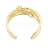 Clear Cubic Zirconia Star & Heart Open Cuff Ring RJEW-G261-02G-2
