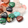 Heart Natural & Synthetic Mixed Stone Pendants X-G-Q371-M-1
