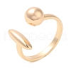 Brass Oval & Round Open Cuff Rings for Women RJEW-G288-03G-1