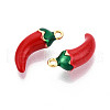 Brass Enamel Pendants KK-N257-51G-2