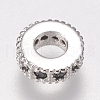 Brass Micro Pave Cubic Zirconia Bead Spacers ZIRC-K074-12-01P-2