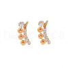 Brass Micro Pave Clear Cubic Zirconia Stud Earring Findings KK-S364-038-2