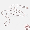 925 Sterling Silver Chain Necklaces STER-F039-40cm-08RG-3