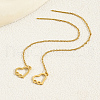 Geometric Circle Earrings with Tassel Studs Stainless Steel Chain BK2334-2-1