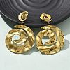 304 Stainless Steel Dangle Stud Earrings for Women EJEW-K268-13C-G-1