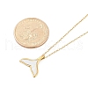 Ion Plating(IP) 304 Stainless Steel & Plastic Whale Tail Pendant Cable Chain Necklaces for Women NJEW-P320-11G-02-5