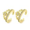 Brass Micro Pave Cubic Zirconia Cuff Earrings EJEW-C104-022G-1