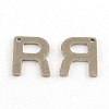 Tarnish Resistant 201 Stainless Steel Letter Charms STAS-S036-18-1