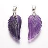 Natural Amethyst Pendants G-E339-02E-4
