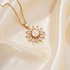 Fashionable Brass Clear Cubic Zirconia Pendant Cable Chain Necklaces for Women FN2830-4-1