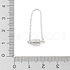 Rhodium Plated 925 Sterling Silver Magnetic Clasps with Safety Chain STER-A043-06P-3