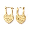 Ion Plating(IP) 304 Stainless Steel Heart Hoop Earrings for Women EJEW-K243-09G-1