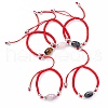 Natural Mixed Stone Barrel Beads Cord Bracelet for Her BJEW-JB07045-1