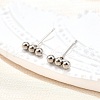 Tarnish Resistant 201 Stainless Steel Beaded Horizontal Bar Stud Earrings with 316 Stainless Steel Pin for Women STAS-K238-01P-5